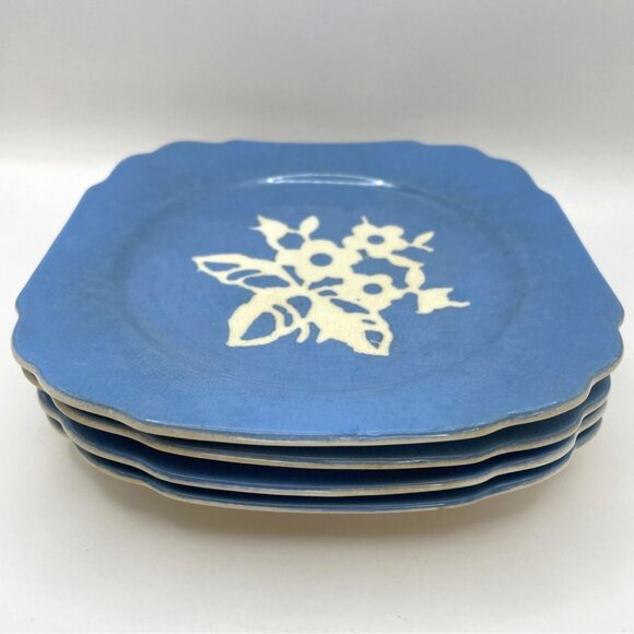 Blue Harker Cameoware - Dainty Flower Blue Virginia Bread and Butter Dessert Pla - Picture 8 of 16